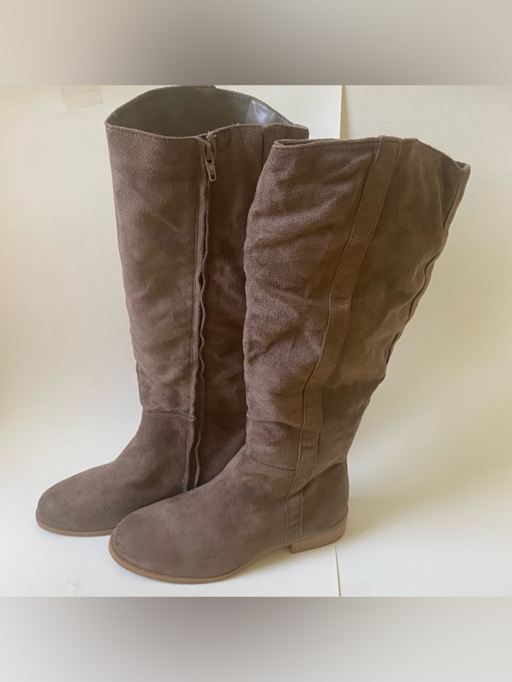 Faux Suede Taupe Boots